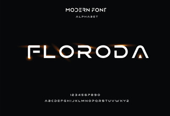 Creative abstract modern digital technology fonts. Minimalist slim typography monogram font style. Vector illustration and tech logo