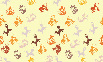 Fox vector pattern background free download 