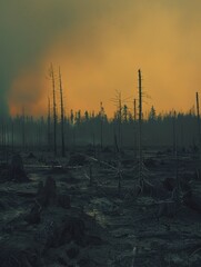 Devastated Forest as a Global Warning Concept