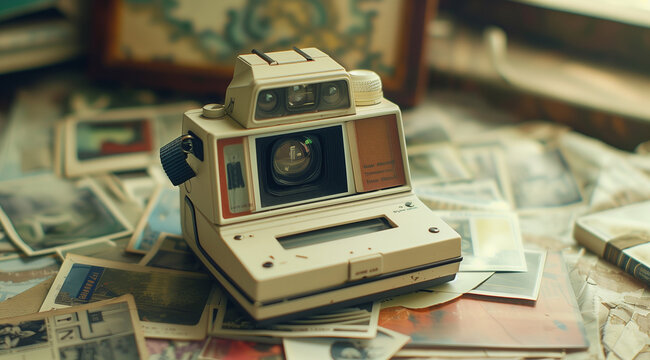 an old fashion camera on a table