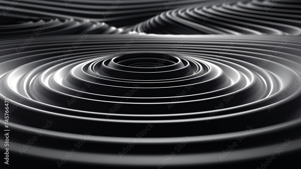 Poster abstract futuristic architecture circular concentric background. wave outdoor structures. minimal fu