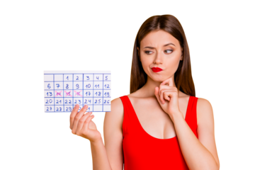 I'll try to remember not to forget! Travel tourism trip journey people business meeting concept. Photo portrait of puzzled pretty scared uncertain person holding calendar isolated on bright background