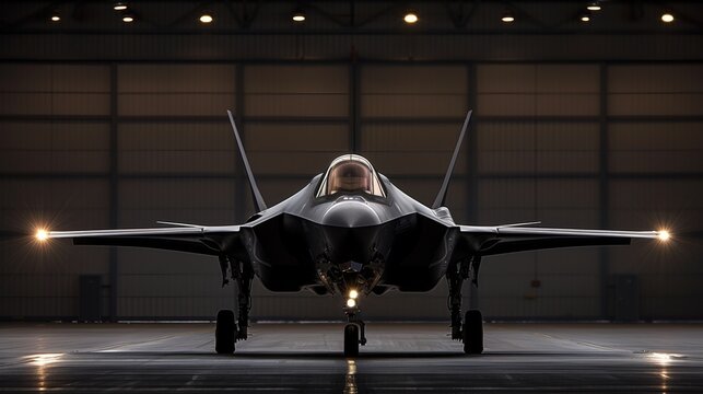F-35 Lightning II jet fighter taxiing to the runway.
