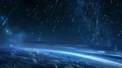 Poster 夜空に流れる流星群の風景 © Rossi0917