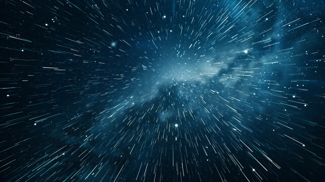 夜空に流れる流星群の風景
