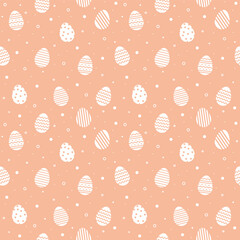 Easter seamless pattern with ornate eggs. Minimalist design for card, invitation and poster. Vector illustration