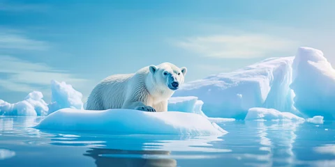 Foto op Plexiglas arctic ice and polar bears on the remains of glaciers . Generative Ai © Лилия Захарчук