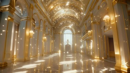 Glistening Gemstone Haven: Inside the Diamond Castle. Generative ai