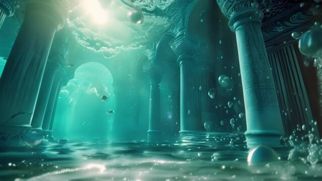 Aquatic Dreamworld: Inside the Underwater Stronghold. Generative ai