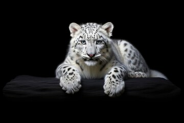 Fototapeta premium Close-up portrait of a white tiger looking directly at the viewer