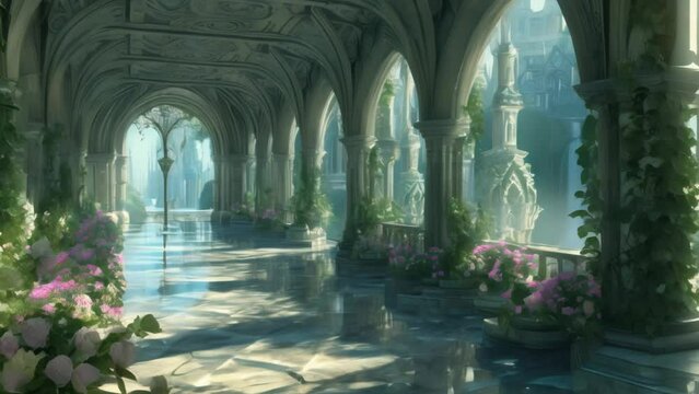 Radiant Jewel Chambers: Inside the Diamond Castle. Generative ai