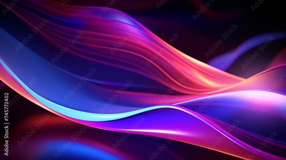 Poster colorful motion elements with neon led illumination. abstract futuristic background