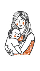 mom and baby cute transparent background
