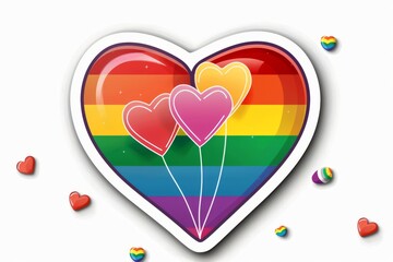LGBTQ Sticker lgbtq online communities sticker design. Rainbow gracious motive lgbtq activists sticker diversity Flag illustration. Colored lgbt parade van dyke brown. Gender speech transcendent