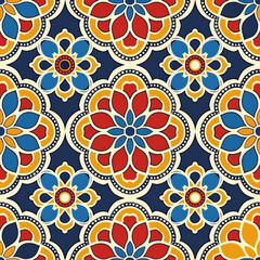 Vibrant Islamic-Style Seamless Pattern with Modern Twist
