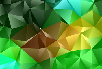 Dark Green, Yellow vector triangle mosaic template.