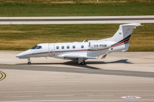 Netjets Europe Embraer 505 Phenom 300 airplane at Split Airport in Croatia