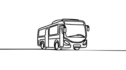 Bus continuous line vector illustration