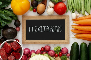 Flexitarian diet food composition background