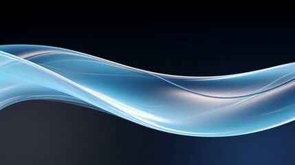Obraz premium Transparent glossy glass ribbon. Curved wave in motion.