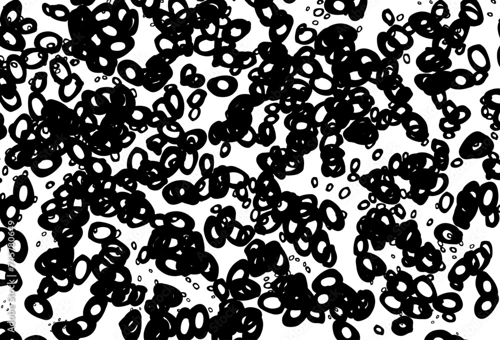 Poster black and white vector layout with circle shapes.