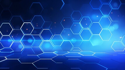 Obraz premium Abstract blue technology hexagonal background