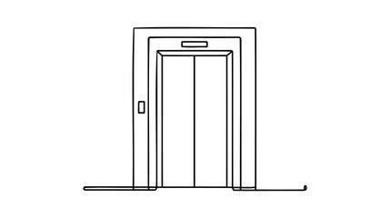 Lift line icon. Continuous one line with curl. Elevator sign. Transportation between floors symbol.