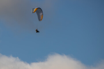 Parachute gliding up and away