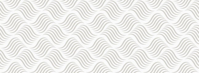 Vector wave seamless pattern. geometric wavy  Gray and white texture. simple geometric curve texture background. - obrazy, fototapety, plakaty