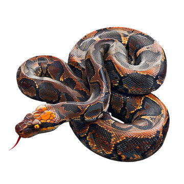 urutu snake isolated on transparent background, png