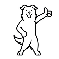 Border Collie Dog Happy Thumbs-Up illustration Vector
