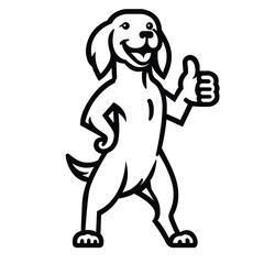 Obraz premium Brittany Spaniel Dog Happy Thumbs-Up illustration Vector 