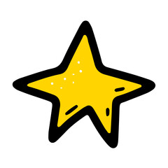 Space doodle star. Hand-drawn asteroid isolated on white background. Astronomical object. Universe meteorite, comet sign. Astronomy, astrology, cosmos symbol. Vector magic Christmas illustration