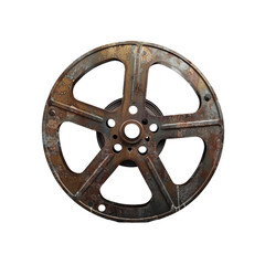 vintage film reel isolated on transparent background, png