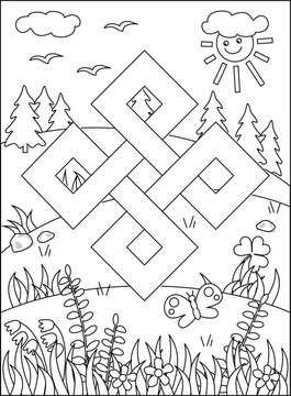 St. Patrick's Day coloring page with Celtic knot