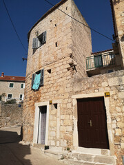 ancient buildings in Bol, island Brac, Croatia