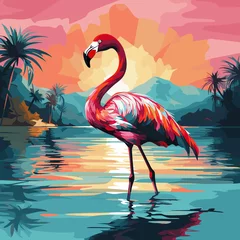 Fototapeten Animal Pop Art - Experience the mesmerizing world of animal pop art design! Dive into a vibrant realm where animals come to life in bold and captivating ways. © Moch