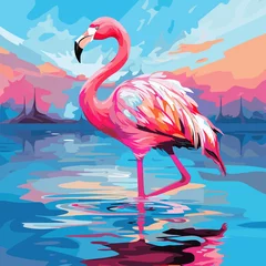 Foto op Plexiglas Animal Pop Art - Experience the mesmerizing world of animal pop art design! Dive into a vibrant realm where animals come to life in bold and captivating ways. © Moch