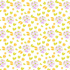 seamless floral pattern with flower ball element 