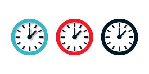  Clock icon , Vector illustration flat design