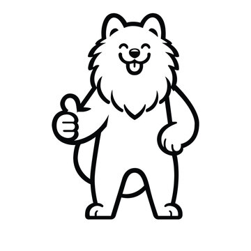 recommend clip art: Samoyed Happy Thumbs-Up illustration Vector
                    