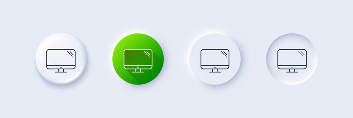 Computer line icon. PC component sign. Monitor symbol. Line icons. Vector