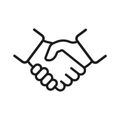 Fototapeta premium Handshake line icon. Business agreement handshake symbol. Vector