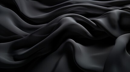 Obraz premium Soft black chiffon with curve and wave