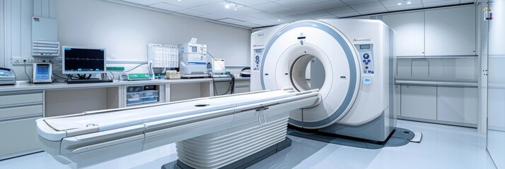 Sophisticated MRI or CT scanner for medical diagnostics. Generative Ai.