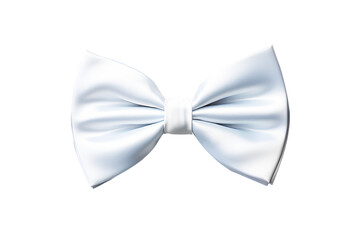 Color white bow Tie isolated on cut out PNG or transparent background. Gentleman Mockup, Design Template. Bow tie Man. Mens Fashion. Decorate neck area. Various celebration.