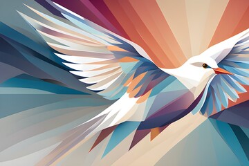 illustration of a flying bird with a flower