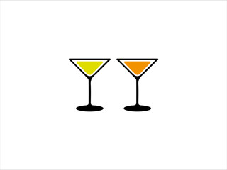 Beverage thin line icon. Minimal summer alcohol cocktail in glass for restaurant and design element. Thin outline and editable stroke. Beverage isolated on beige background. Vector cocktail icon.