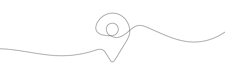 Continuous card pin line background. Background for drawing the location with one line. Vector illustration