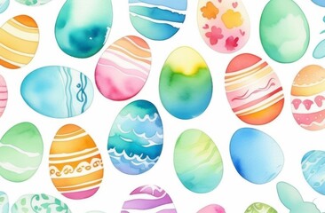 Fototapeta na wymiar Watercolor Easter pattern